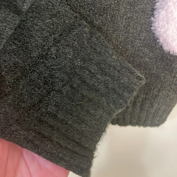 Lumiere Fuzzy Crew Neck Sweater Green White polka dots size Large NWT - Picture 5 of 9